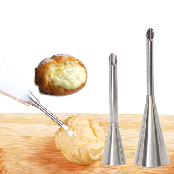 Puff Nozzle Tip Confectionery Stainless Steel Cake Cupcake Injection Tool Icing Piping set Syringe Pastry Filling Tubes