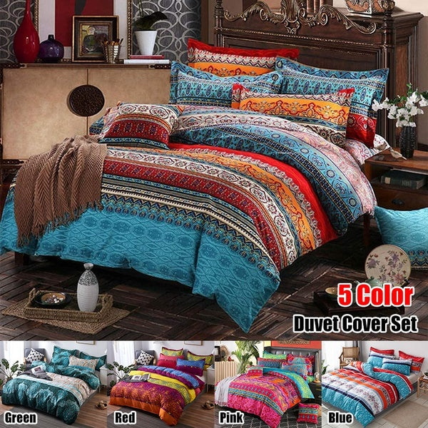 5 Color Bohemian Mandala Duvet Cover Pillowcase Bedding Set Home Decor Boho Bedding 2-3 Pcs Bedding Set Baby Single Twin Double Full Queen King Size
