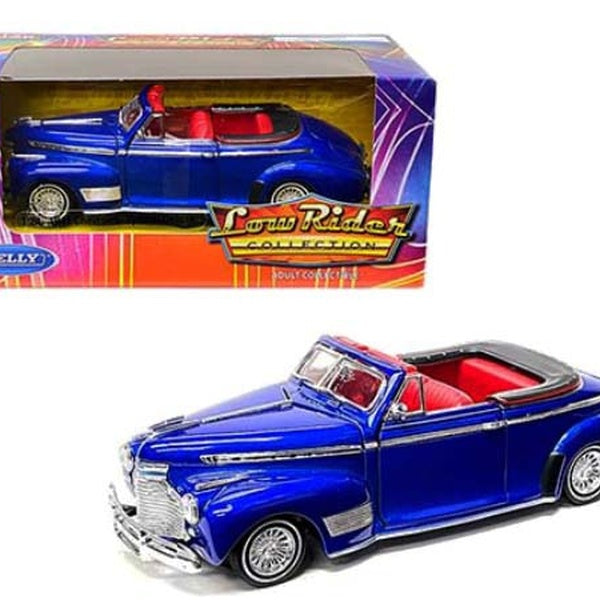 1941 Chevrolet Special Deluxe Convertible Candy Blue Met. w-Red Interior "Low Rider Collection" 1-24 Diecast Model Car by Welly