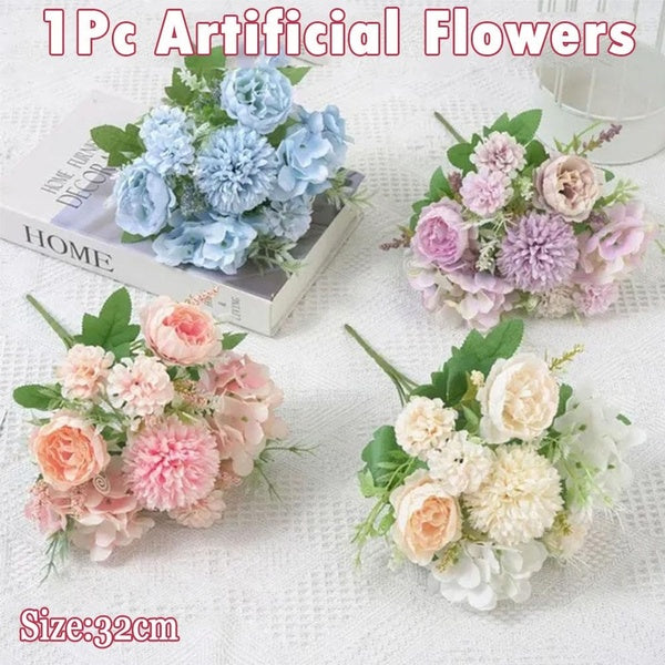 1Pc Artificial Flowers Bouquet Wedding Decorative Simulation Flower Fake Flowers Vases for Home Decoration Accessories