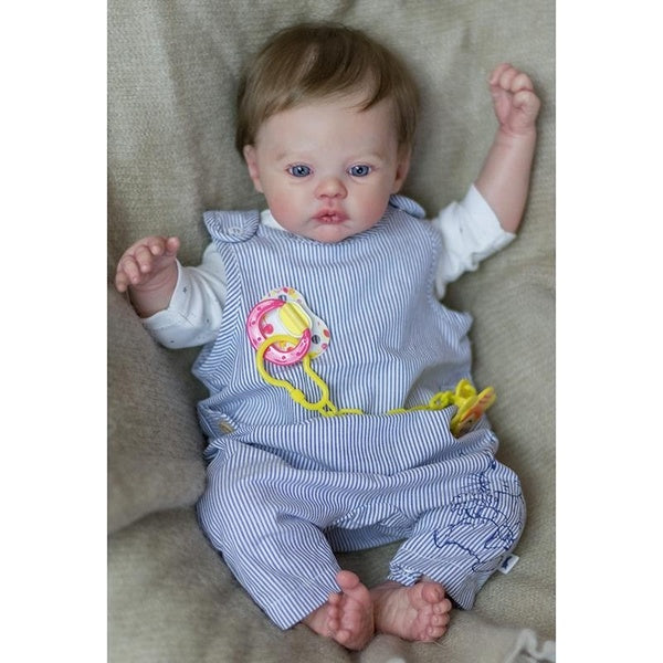 Poupée Reborn en tissu doux de 45cm, peau 3D faite à la main avec veines visibles, poupée d'art à collectionner, cadeaux de noël