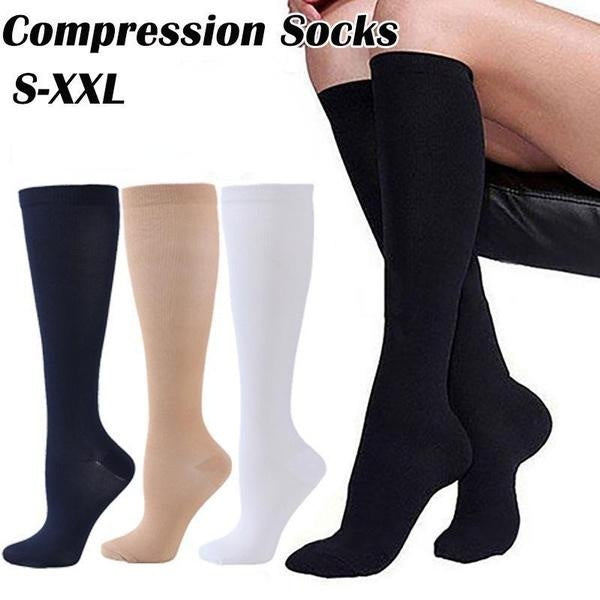 Men´s Women´s 20-30mmHg Copper Infused Compression Socks Graduated S-XXL