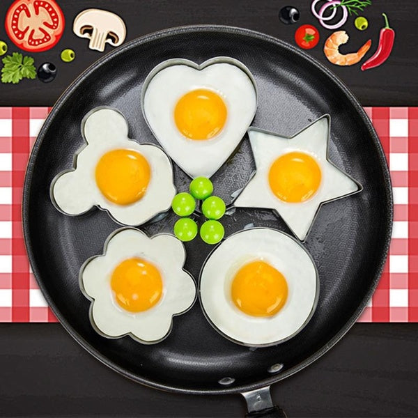 5 Styles En Acier Inoxydable Omelette Formant La Machine Oeufs Frits Moule Pancake Moule Cuisine Cuisine Outils Cuisine Accessoires Gadget