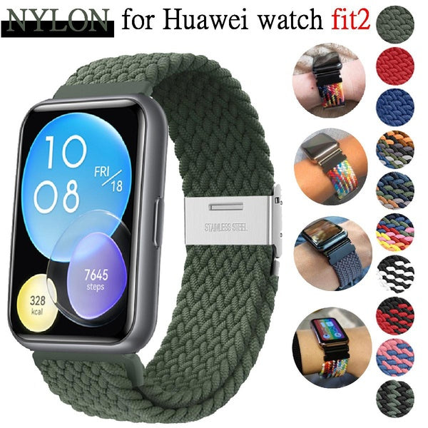Sangle de bande de Sport en Nylon réglable pour Huawei Watch Fit 2 pour Huawei Watch fit2 boucle en métal smartwatch accessoires bracelet