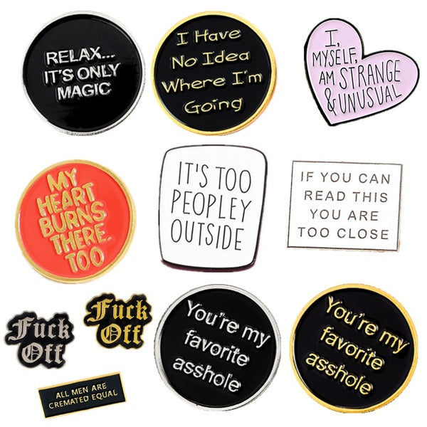 1pcs Metal Enamel Pin for Backpack-Bag-Jeans Clothes Badge Lapel Pin Brooch Jewelry Personality