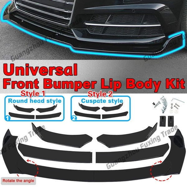 Universal Detachable 4PCS Car Front Bumper Lip Chin Spoiler Splitter Plate Diffuser Body Kit Detachabl Front Bumper Lip Splitter Chin Spoiler Protect