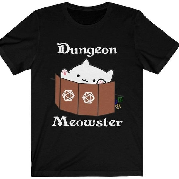 Dungeon Master DnD Cat DM T-Shirt Casual Printed Tabletop Games Short Sleeves T Shirt Tops