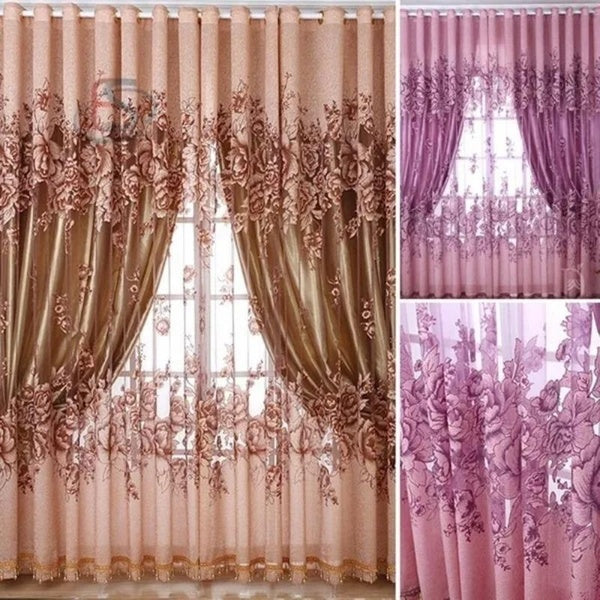 Modern Sheer Curtains Tulle Living Room Window Blackout Curtains Custom