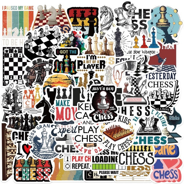 10-50Pcs Cartoon Chessboard Game Stickers Chess Go Graffiti Stickers for DIY Luggage Laptop Skateboard Motorcycle Bicycle Stickers