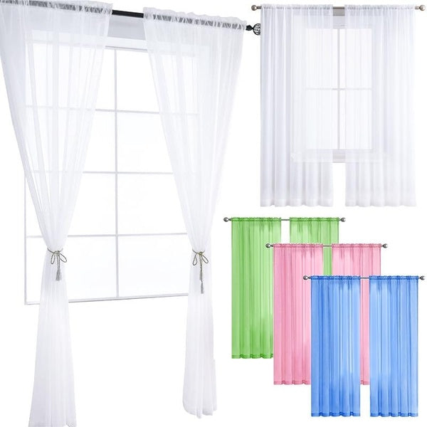 1-2PCS Curtains, Sheer Curtains Tulle Curtains Light Filtering Privacy Curtains Home Decor For Living Room Bedroom Patio