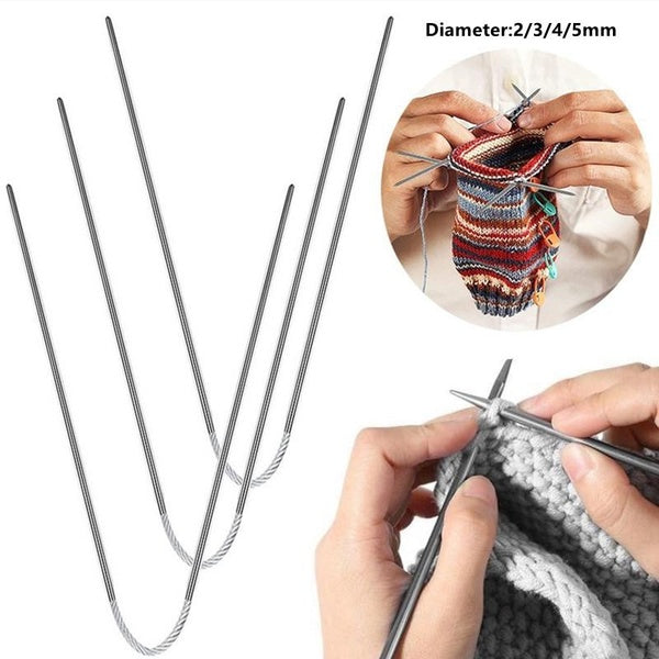 3Pcs Circular Knit Needles 3pcs Knitting Metal Cable Circular Knitting Needles Set Knitting for Babies Sleeves Socks Accessories (Diameter:2-3-4-5mm)