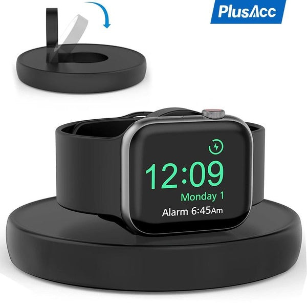 PlusAcc Multi-function Charger Stand for Apple Watch Series Ultra-Ultra2-9-8-SE3-SE2-7-6-SE-5-4-3-2-1 iWatch Charging Dock Built-in Cable Management