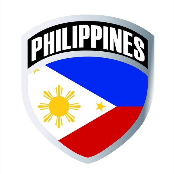 New Brand Cool Philippines Filipino Flag Shield Decal Badge Car Motorcycle Decal Sticker