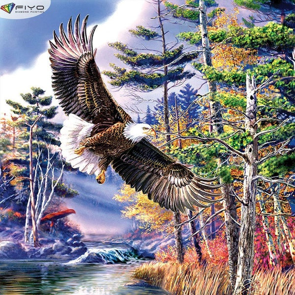 Eagle DIY 5D Diamond Painting Full Drill with Number Kits Home and Kitchen Fashion Cross Stitch Embroidery Paintings Canvas Pictures Wall Decoration