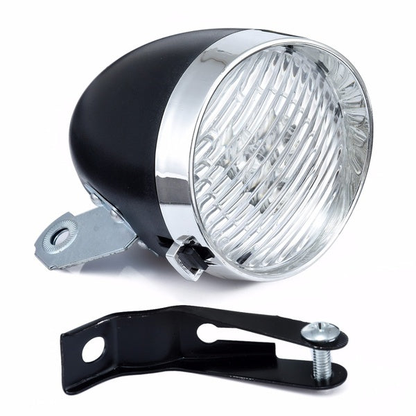 3LED Bicycle Bike MTB Cycling Headlight Retro Front Fog Light Head Lamp +Bracket Vintage