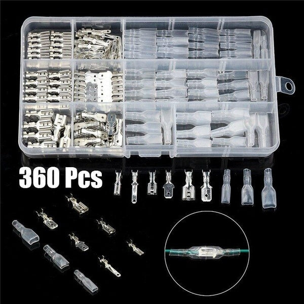 360 Pcs 2.8-4.8-6.3mm Crimp Terminals Insulated Seal Electrical Wire Connectors Crimp Terminal Connector Assortment Kit