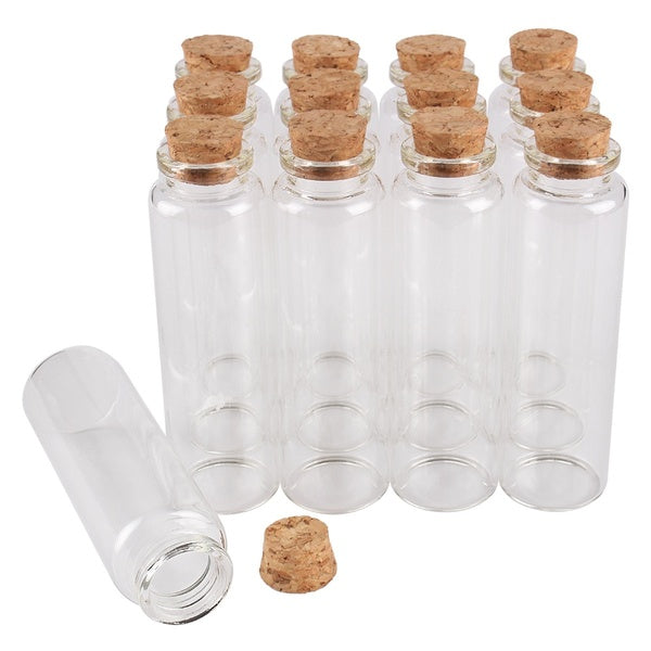 5 pieces 50ml 30*100mm Glass Bottles with Cork Stopper Spice Bottles Container Jars Vials for Wedding Gift