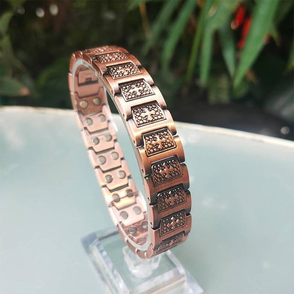 Mens Copper Bracelets Pure Copper Magnets Tennis Link