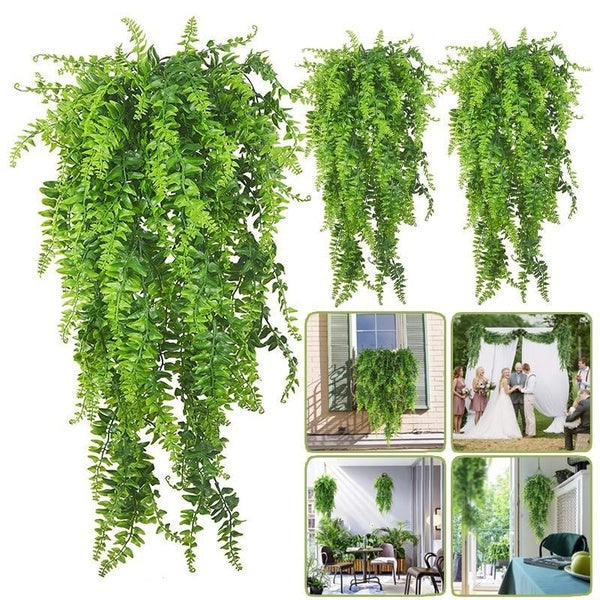 1-3pcs Artificial Plants 3.6ft Fake Fern Vine Bushes Outdoor Waterproof Realista Hanging Ivy Greenery Vine Wall Decoration for Home Office Decor Wall