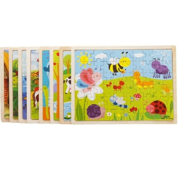 60 Pieces Colorful Wooden Jigsaw Puzzles Set for Kids Age 2-6 Year Old Wooden Puzzles for Toddler Children Learning Educational Puzzles Toys for Boys
