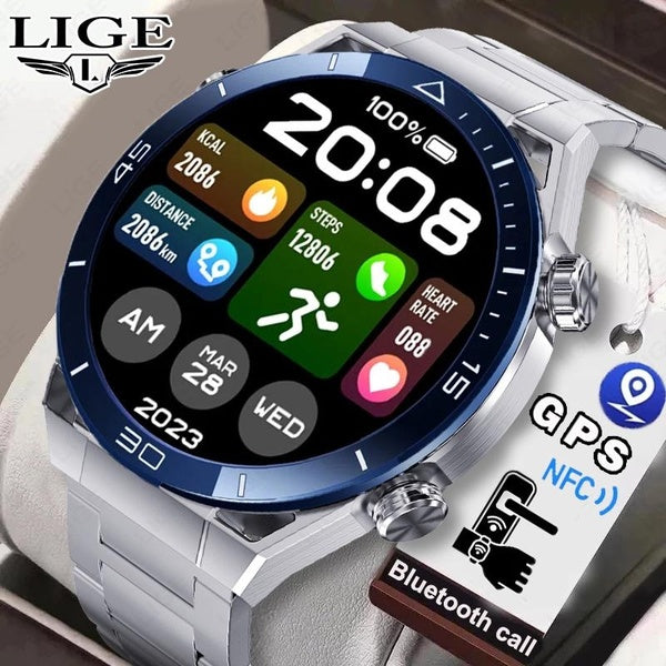 2023 LIGE PPG + ECG Montre Intelligente Homme Sport En Plein Air Fitness Bracelet Étanche IP68 Bluetooth Musique Fréquence Cardiaque Tracke Pour Nouv