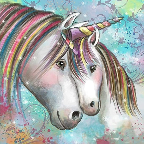 5D DIY Diamond Painting Kits for Adults Full Drill Animal Colorful Unicorn Cross Stitch Arts Craft Canvas for Home Wall Decor Gift