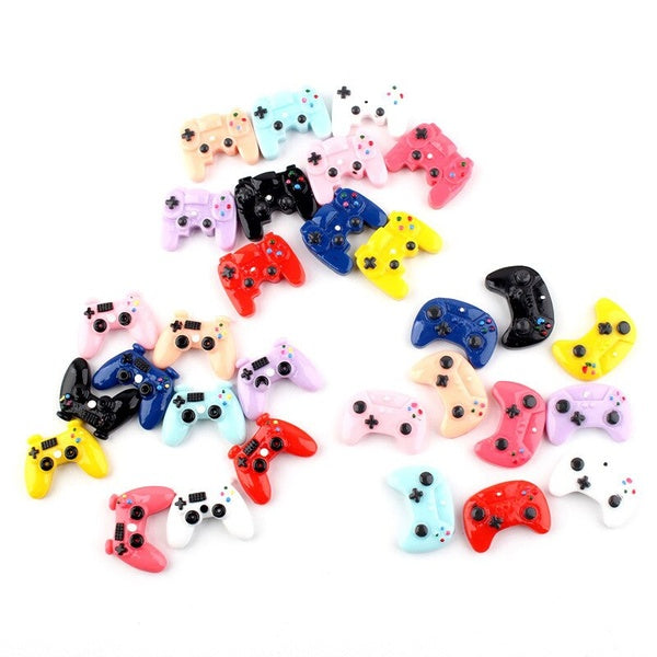 10pcs Cute Colorful Gamepad Resin Earings Charms Pendants For Handmade Decoration Necklace Key Chain Jewelry Making C225