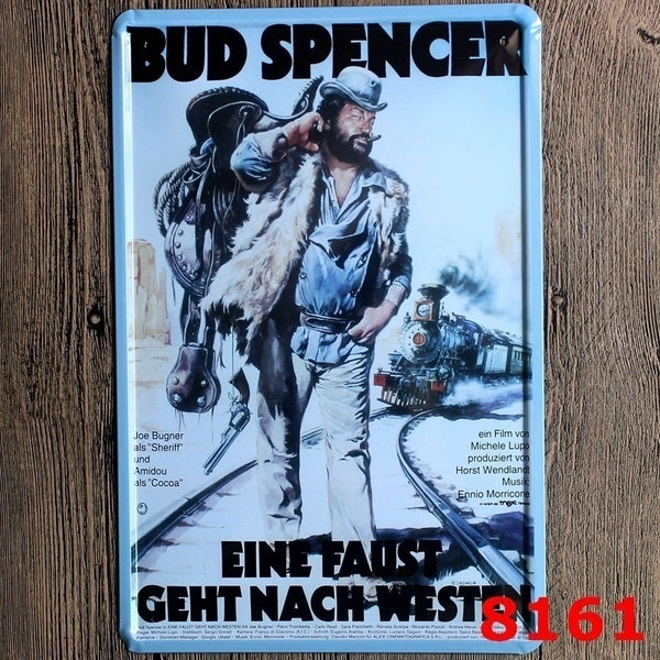 Retro Metal Tin Sign Bud Spencer Pub Bar Restaurant Home Wall Decor Metal Art Poster 20*30Cm