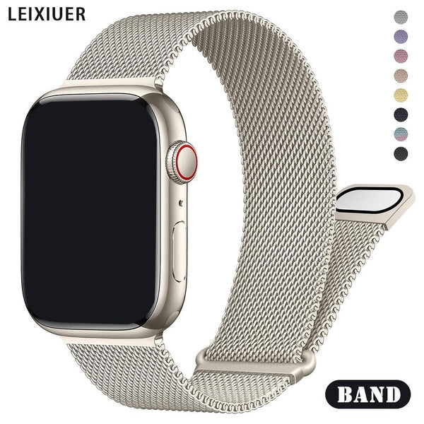 LEIXIUER Stainless Steel Strap for Smart Watch 49mm 45mm 41mm 44mm 40mm 42mm 38mm for SmartWatch Ultra 2-Ultra Series 9 8 7 6 SE 5 4 3 2 1 Metal Band