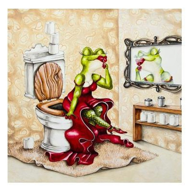 5D Square-Round DIY Diamond Painting Frog In Toilet Cross Stitch Kit Diamond Embroidery WC Cartoon mosaic Picture of Rhinestone Decor Gifts