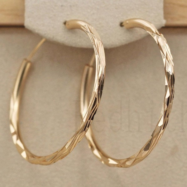 GRAND diamètre. 1.4" Hoop Geometry Concave & Circle Women Party Hollow Bohemi Boucles d'oreilles plaquées or