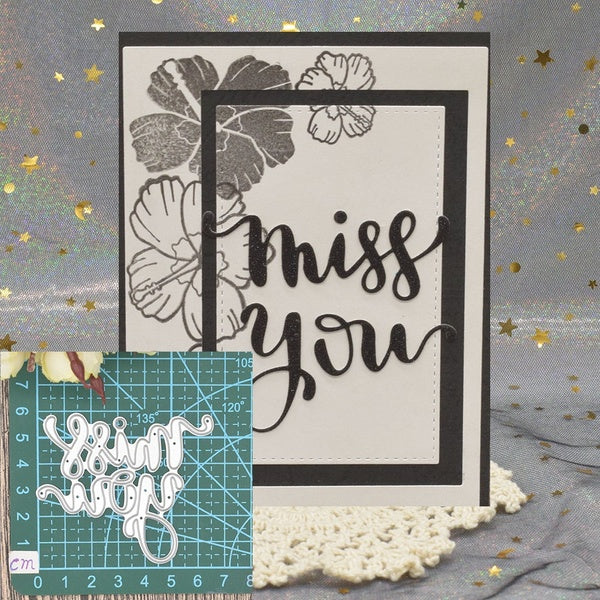 Miss You Metal Cutting Dies for Scrapbooking Album Greeting Card Making Paper Embossing Die Cuts
