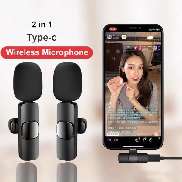 Microphone Lavalier sans fil Portable enregistrement Audio vidéo Mini micro diffusion en direct jeu Android téléphone Microfonoe pour type-c