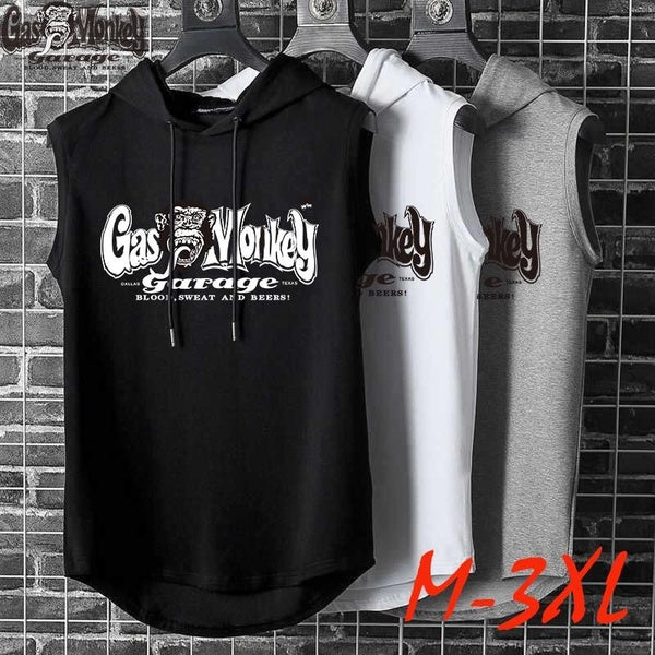 Trending Men Fitness Hoodies Tank Tops Sleeveless Bodybuilding Tee Shirt Fashion Stringer Male Workout Hooded Vest Sportswear
