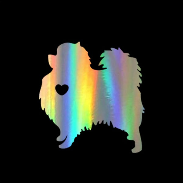 I Love My Pomeranian Dog Animal Car Stickers Waterproof Decals Car Styling Accessories Window Decor Black-Silver-Laser 14.4*12cm