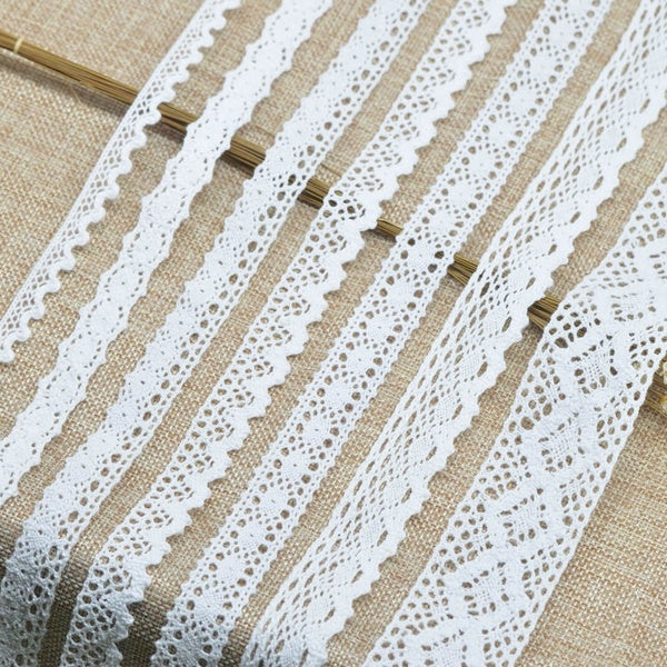 5 Yards White Floral Lace Trim Crochet Dolls Decorative Cotton Lace Trim Gift Wrapping Scrapbooking Sewing