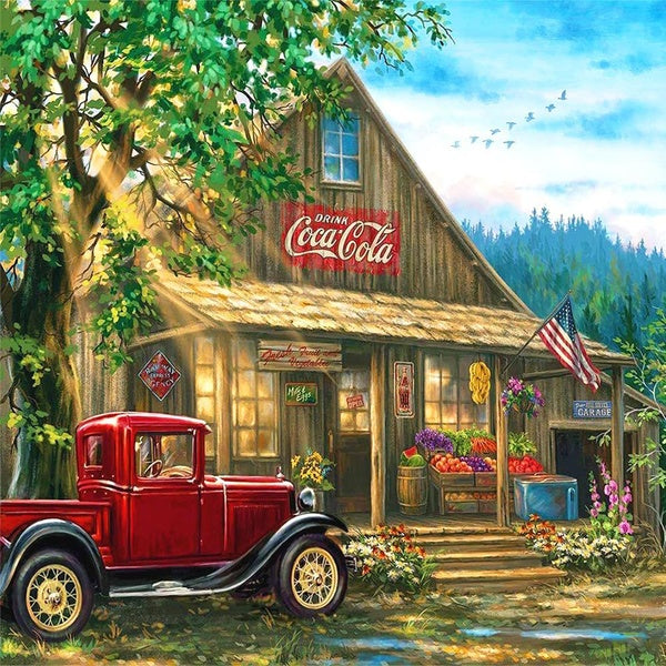 DIY 5D Diamond Painting Countryside Full Drill with Number Kits Home and Kitchen Fashion Crystal Rhinestone Cross Stitch Embroidery Paintings Canvas
