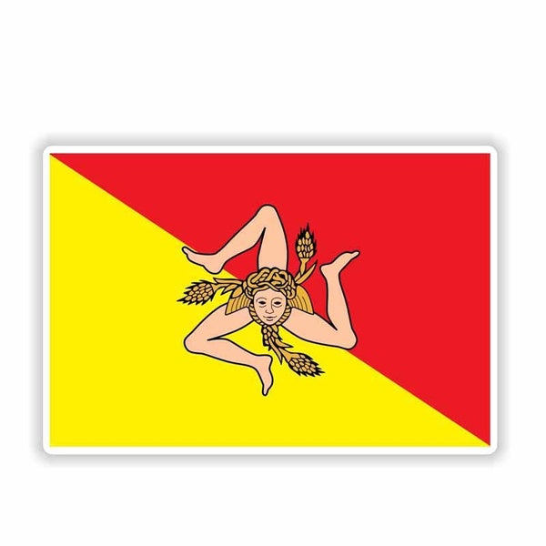 High-quality 14.5CM*9.6CM Funny Sicilia Sicily Italy Flag Car Window Decal Car Sticker 6-1722