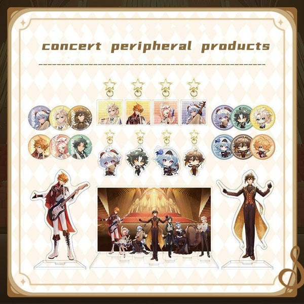 Genshin Impact 2023 Concert Peripheral Products Keychain Standing Plates Cosplay Gift Game Collection