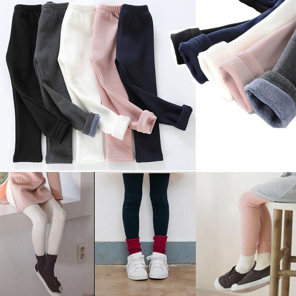 Grils Pants Children Winter Thick Warm Trousers Girls Leggings Warm Elastic Waist Cotton Leggings Girl Pants