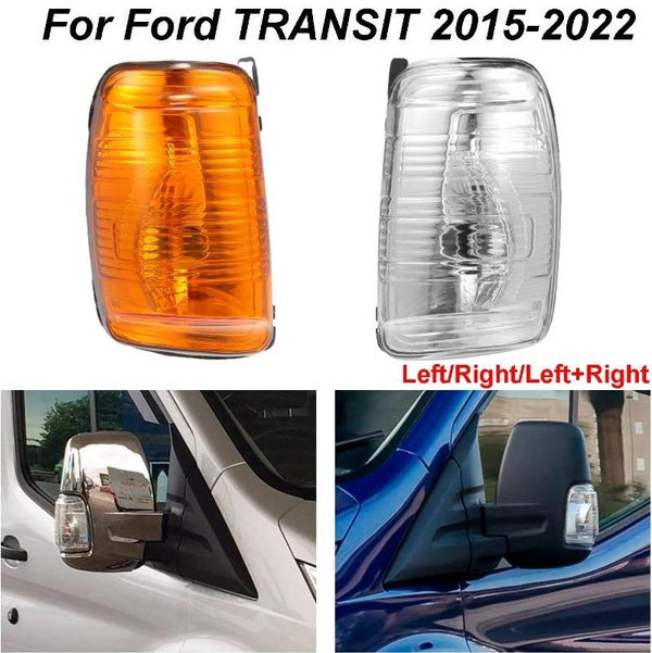Side Rearview Mirror Indicator Marker Light Turn Signal Lights Lamp Cover for Ford TRANSIT 2015-2022 Left-Right- Left+Right Side