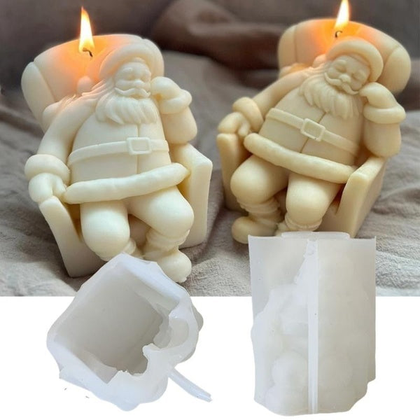 Santa Claus Sleeping on Chair Shape Silicone Mold