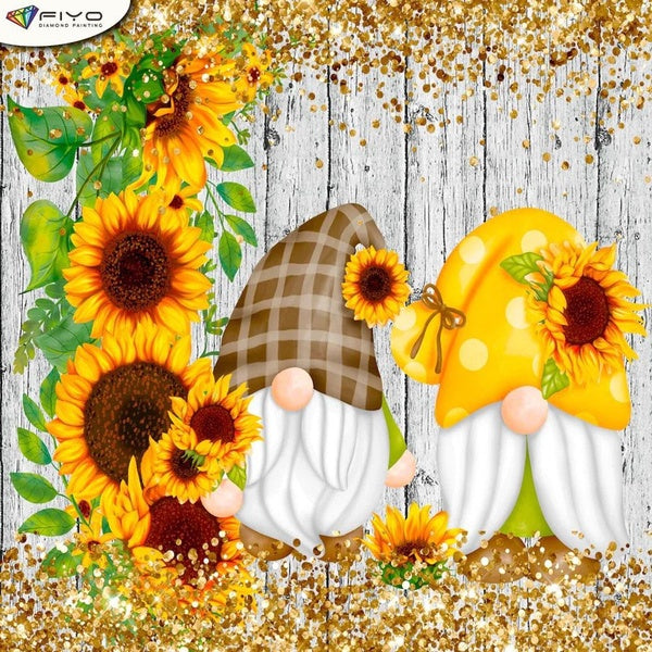 FIYO DIY 5D Gnome Diamond Painting Full Drill with Number Kits Home and Kitchen Fashion Cross Stitch Embroidery Paintings Canvas Pictures Wall Decora