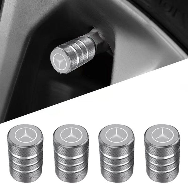 AMG Mercedes-Benz 4-8Pcs Tire Valve Cap Gray Stem Caps Wheel Tyre Rim Stem Covers Dustproof Waterproof for Auto Motorcycle Bicycle