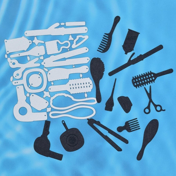 Barber Shop Hairdressing Tools Metal Cutting Dies for DIY Scrapbooking Album Card Making Paper Embossing Crafts