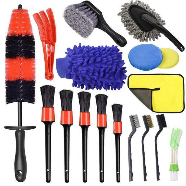 Car wash tool car tire cleaning brush hub cleaning brush 17-piece brush set