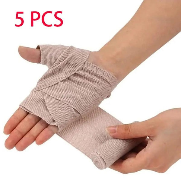 5 PCS Elastic Compression Bandage Wrap with Hooks,Athletic Sport Support Tape for Ankle,Wrist,Arm,Leg Sprains First Aid Measure