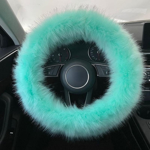 Universal Steering-wheel Plush Car Steering Wheel Covers Winter Faux Fur Soft Steering Wheel Covers Car Accessories