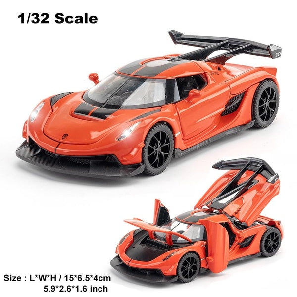 1:32 Scale Alloy Diescast Vehicle Model Car Toy for Koenigsegg Jesko Super Car Sound Light Pull Back Power Collectible Toy Kids Gift