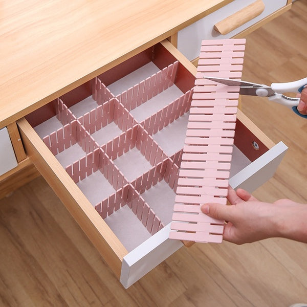 4pcs-set Adjustable Plastic Drawer Divider DIY Storage Shelves Household Free Combination Partition Board Space-saving Division Tools